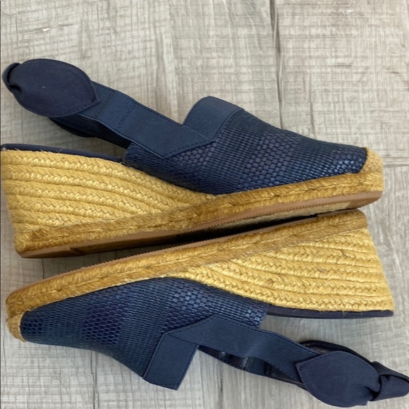 Lauren Ralph Lauren Blue and Tan Espadrille 3” Heel NWOB